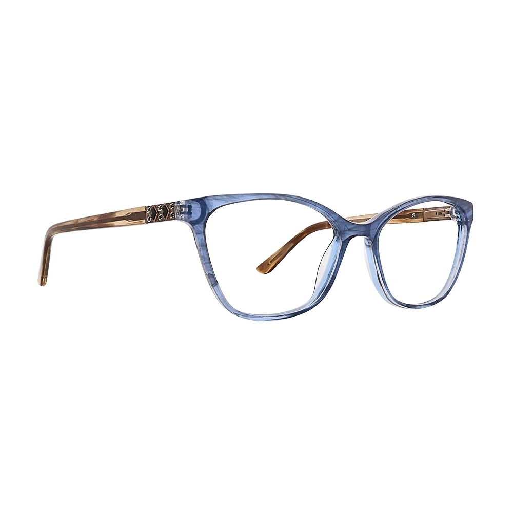 NWT Badgley Mischka FLORINE Blue Tea Cup 53mm Eyeglasses